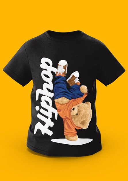 GoofyGiraffe "Hiphop Bear" Street Style Kids TEE - Image 4