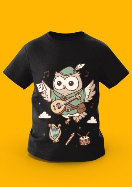 GoofyGiraffe "Melody Owl" Musical Bard Kids TEE - Image 3