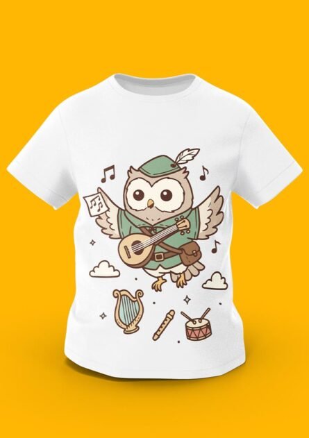 GoofyGiraffe "Melody Owl" Musical Bard Kids TEE - Image 4
