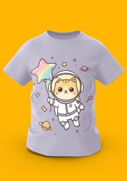 GoofyGiraffe "Meowventure" Space Astronaut Kids TEE - Image 4