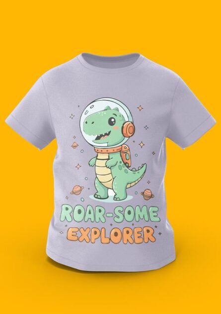 GoofyGiraffe "Roar-Some Explorer" Dino Astronaut Kids TEE - Image 5