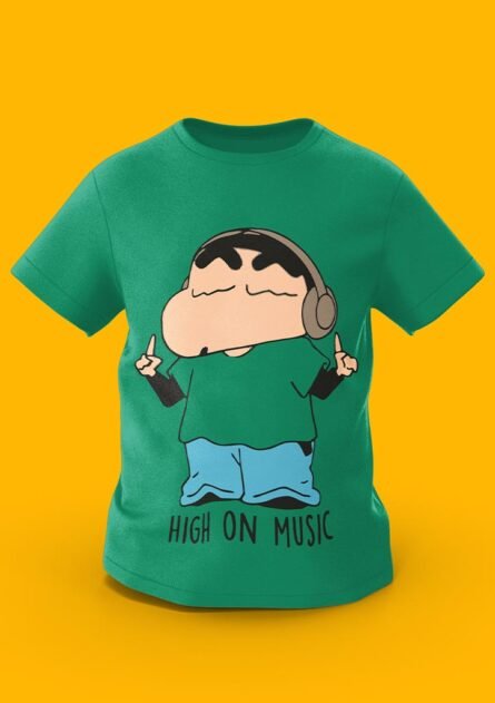 GoofyGiraffe "Shinchan High on Music" Headphones Kids TEE - Image 6