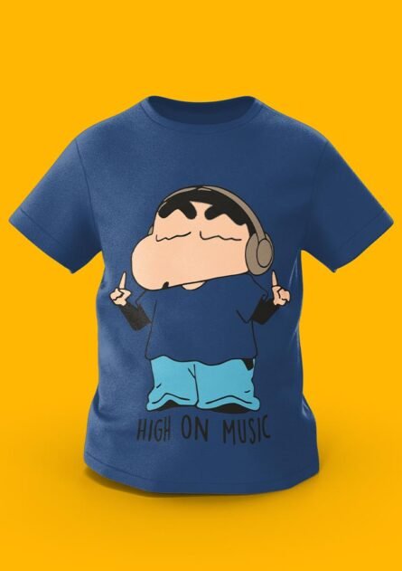 GoofyGiraffe "Shinchan High on Music" Headphones Kids TEE - Image 4