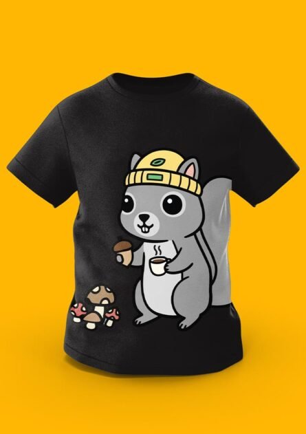 GoofyGiraffe "Cozy Squirrel" Autumn Vibes Kids TEE - Image 6