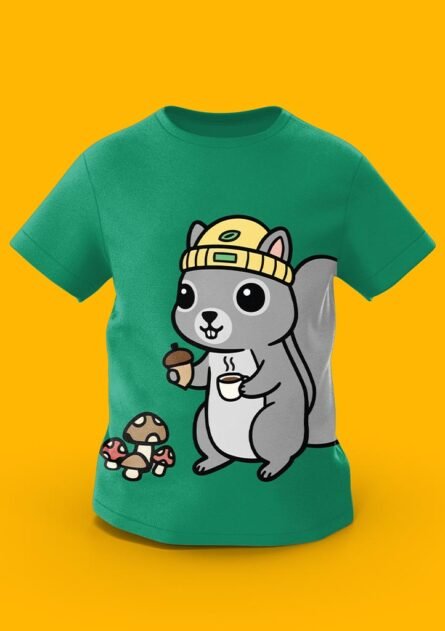 GoofyGiraffe "Cozy Squirrel" Autumn Vibes Kids TEE - Image 5