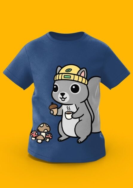 GoofyGiraffe "Cozy Squirrel" Autumn Vibes Kids TEE - Image 4