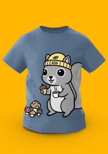 GoofyGiraffe "Cozy Squirrel" Autumn Vibes Kids TEE - Image 3