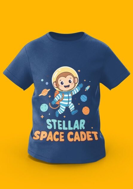 GoofyGiraffe "Stellar Space Cadet" Monkey Astronaut Kids TEE - Image 6