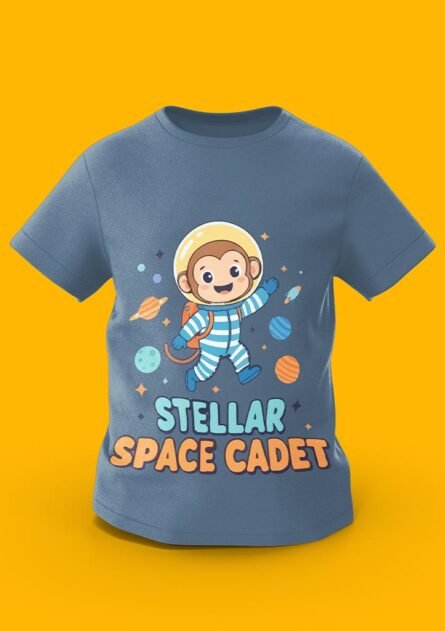 GoofyGiraffe "Stellar Space Cadet" Monkey Astronaut Kids TEE - Image 5