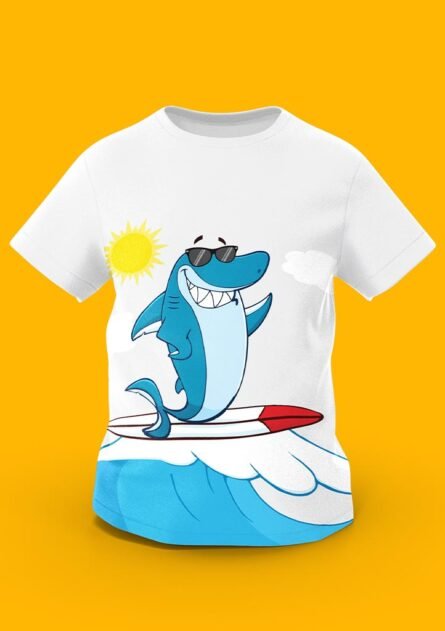 GoofyGiraffe "Wave Rider" Surfing Shark Kids TEE