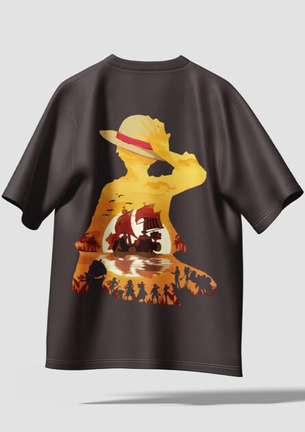 GoofyGiraffe "Sunset Pirate Adventure" Graphic Drop Shoulder Tee - Image 4