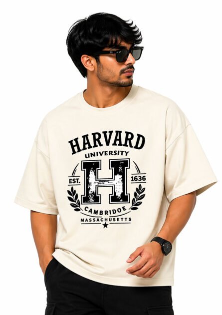 GoofyGiraffe "Harvard Varsity" Drop Shoulder T-Shirt - Image 5