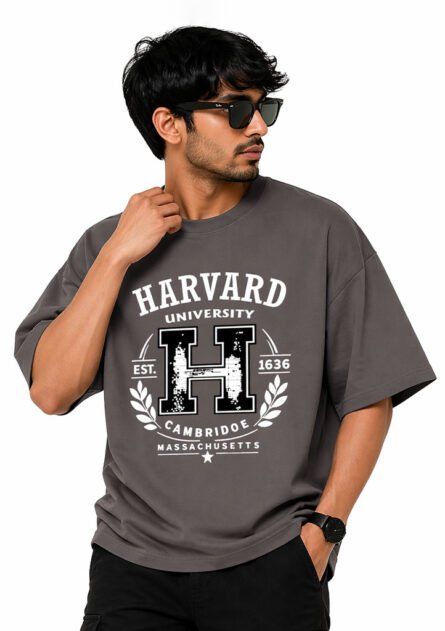 GoofyGiraffe "Harvard Varsity" Drop Shoulder T-Shirt - Image 7
