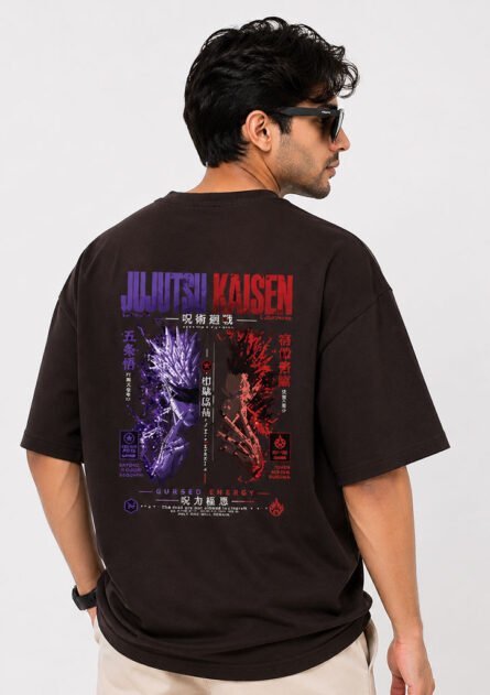 Jujutsu Kaisen Cursed Energy — Designer Dual Print Drop Shoulder Tee - Image 4