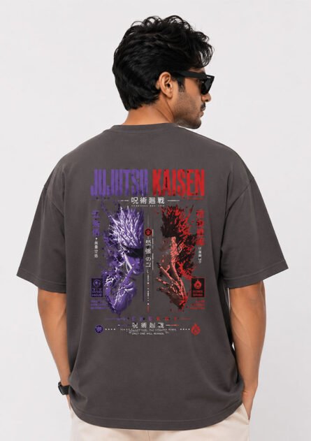 Jujutsu Kaisen Cursed Energy — Designer Dual Print Drop Shoulder Tee - Image 6