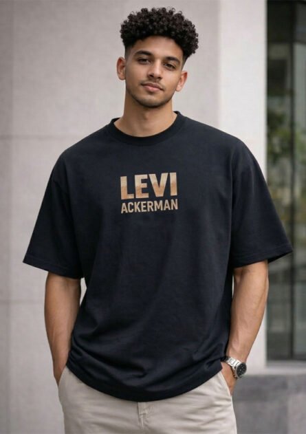 Levi Ackerman Attack Anime Drop Shoulder T-Shirt - Image 5