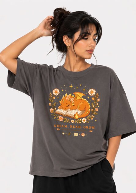 GoofyGiraffe "Dream • Read • Grow" Drop Shoulder T-Shirt - Image 7