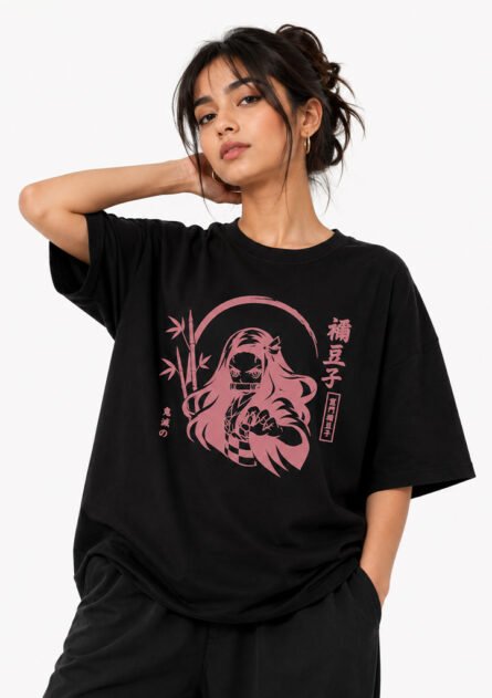 GoofyGiraffe "Nezuko Kamado" Drop Shoulder T-Shirt - Image 4