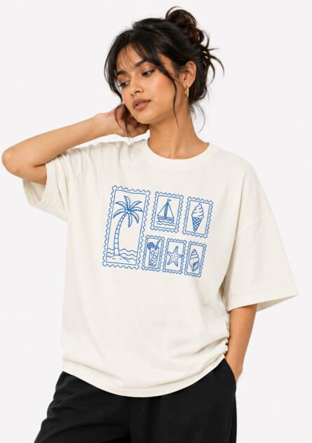 GoofyGiraffe "Summer Vibes" Drop Shoulder T-Shirt - Image 5