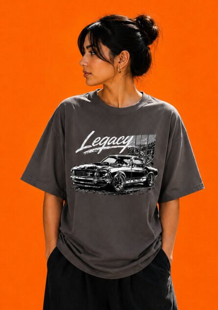 GoofyGiraffe "Legacy Mustang" Drop Shoulder T-Shirt - Image 5