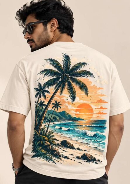 GoofyGiraffe "Tropical Sunset" Regular Fit T-Shirt - Image 3