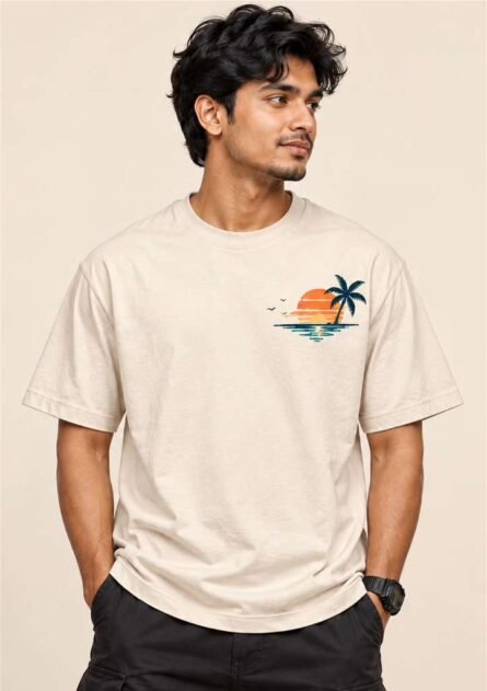 GoofyGiraffe "Tropical Sunset" Regular Fit T-Shirt - Image 4
