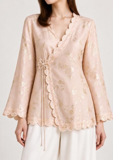 GoofyGiraffe "Blush Embroidered Wrap" Women's Co-Ord Set - Image 3