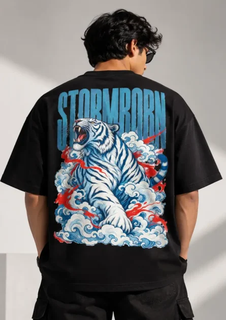 GoofyGiraffe "Stormborn Tiger" Drop Shoulder T-Shirt - Image 4