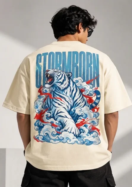 GoofyGiraffe "Stormborn Tiger" Drop Shoulder T-Shirt